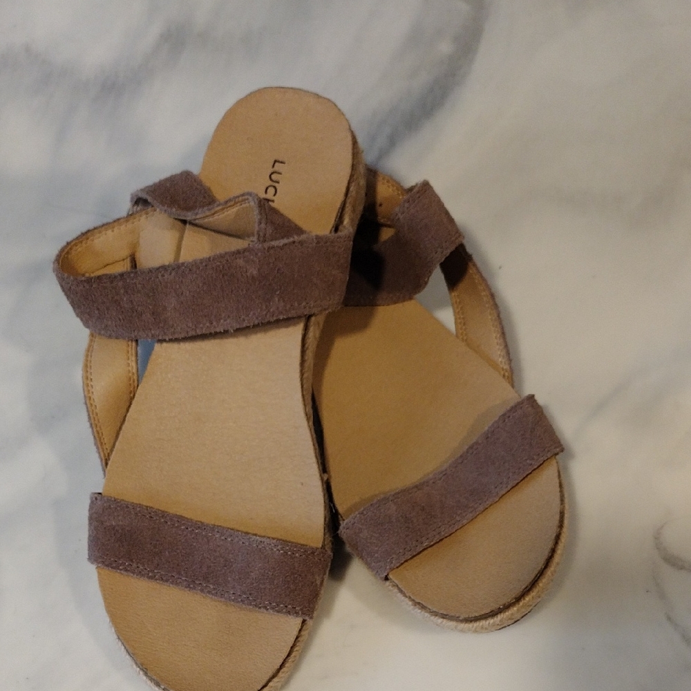Lucky Brand Brown Suede Sandals
